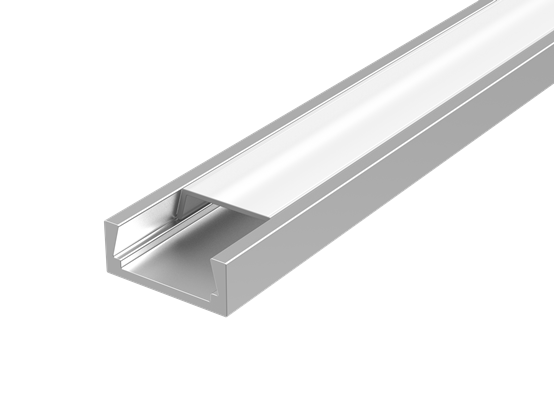 Алюминиевый профиль для LED ленты с рассеивателем опал накладной 2000х24х11 мм (максимальная ширина ленты 20 мм)